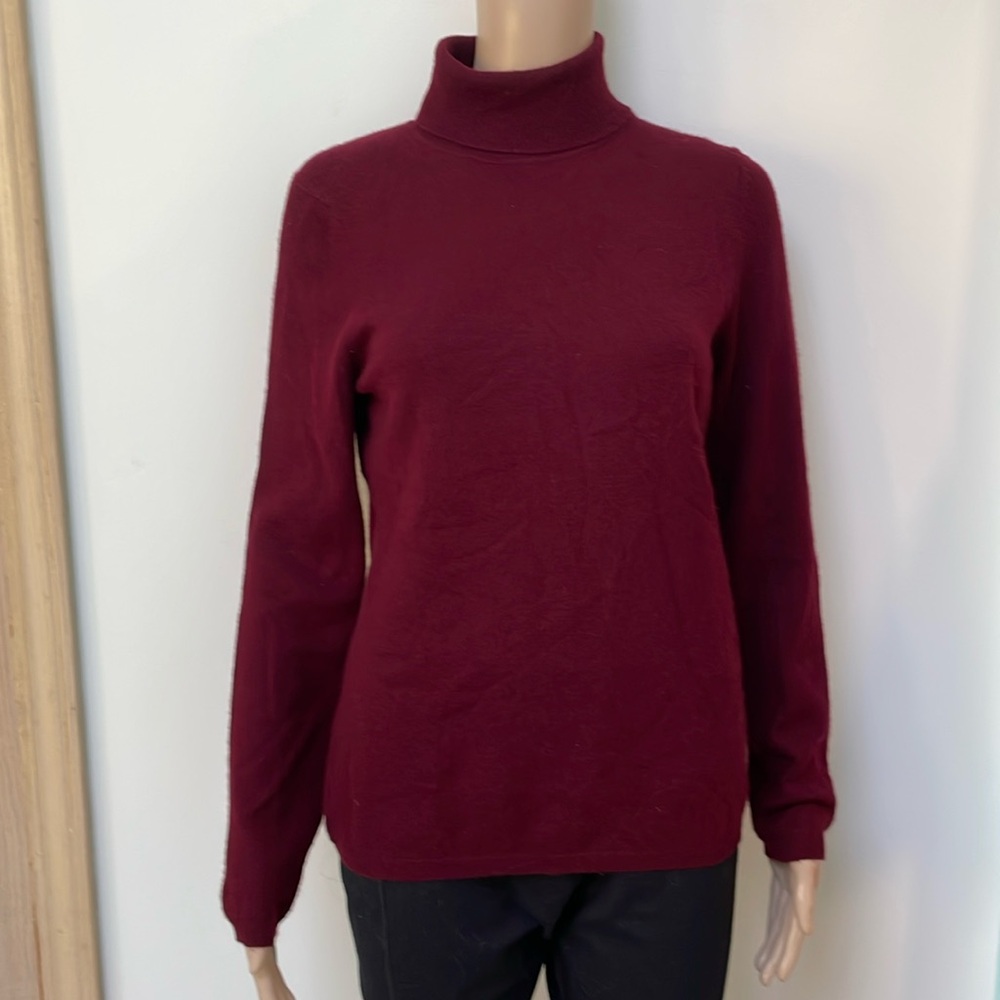 Charter Club Cashmere Luxury Turtleneck Sweater in Burgundy 100% Cashmer…